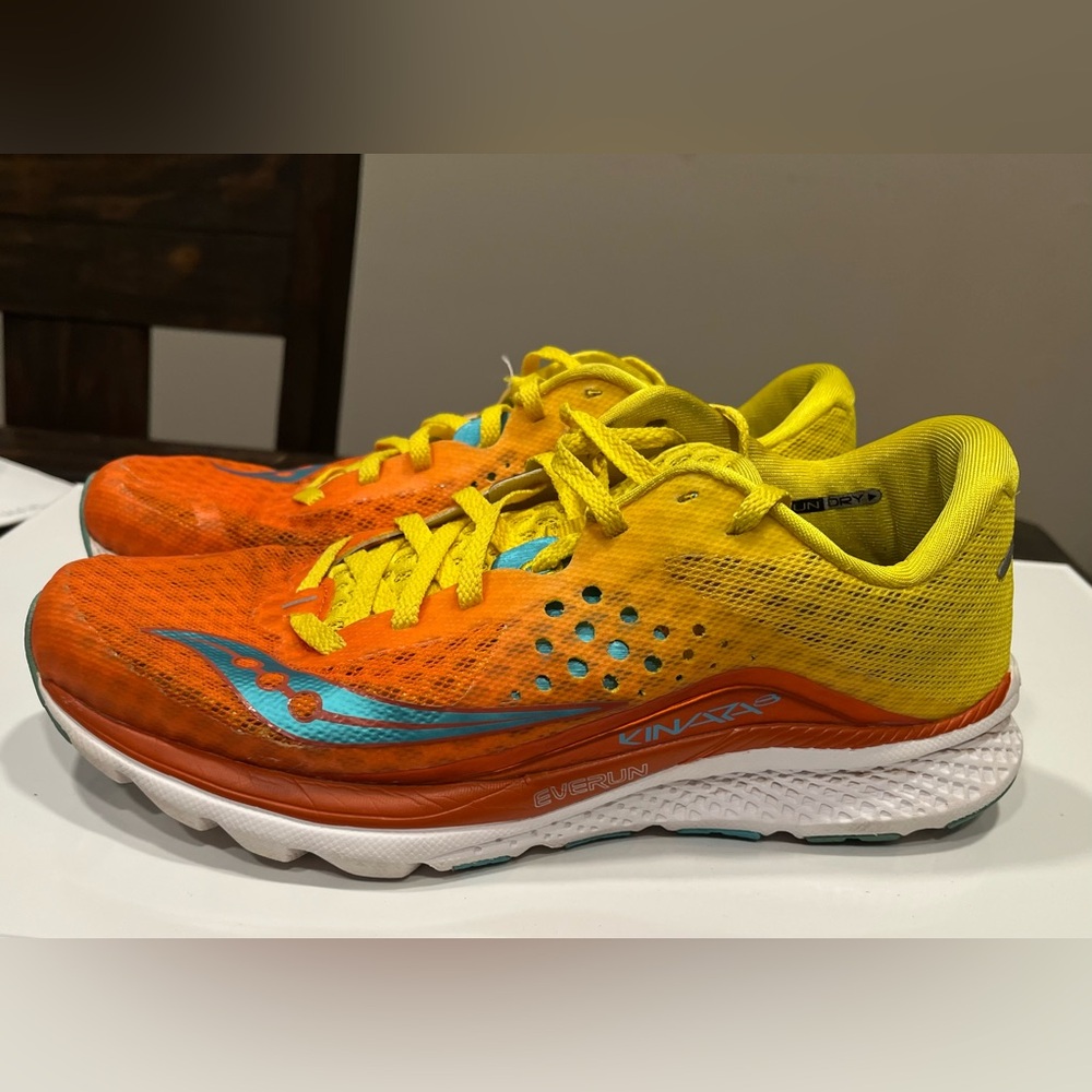 Saucony Kinvara 8 Orange/Yellow/Blue - Picture 3 of 7